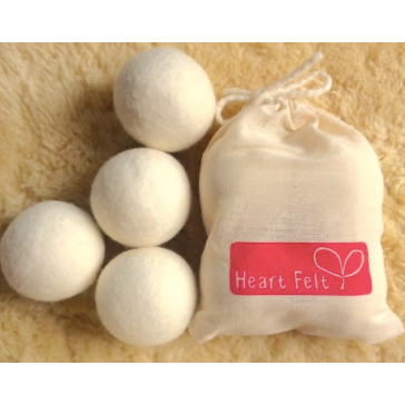 Wool Dryer Balls With Free Gift Bag - Four Extra-Large Premium Quality by Heart Felt , only $9.99