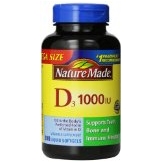 Nature Made维生素D3 1000IU胶囊 300粒 点coupon后$9.74 免运费