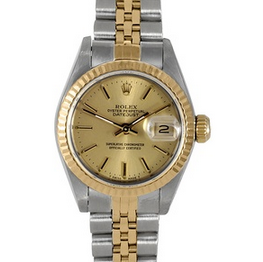 閃購：Rolex 勞力士18K鑲金女士自動腕錶Datejust Champagne/Steel/18K Watch  只要$3,640包郵