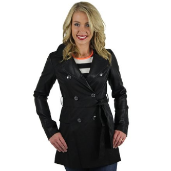 Jessica Simpson Faux Leather Sleeve Trench Coat Jacket  $49.99(77%off)