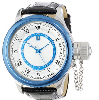 Invicta Men's 14080 Russian Diver Silver Dial Black Leather Watch  $91.54(95%off) 