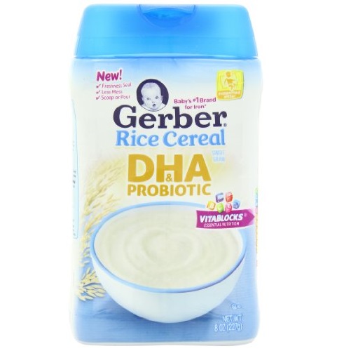 Gerber Baby Cereal DHA and Probiotic Rice, 8 Ounce (Pack of 6), only $10.49