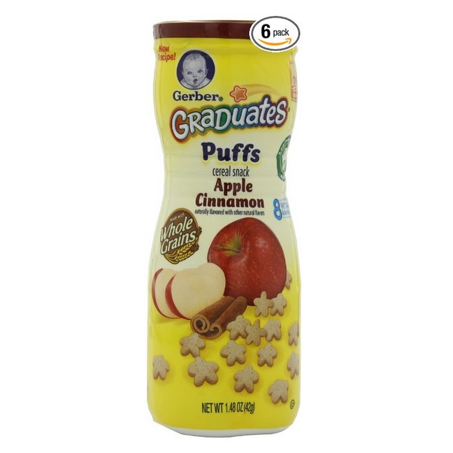 Gerber Graduates Puffs, Apple Cinnamon, 1.48-Ounce (pack of 6), only $8.92, free shipping