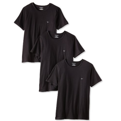 Emporio Armani 安普里奥·阿玛尼 男士 圆领纯棉短袖T恤，3件装，原价$39.50，现仅售$21.40
