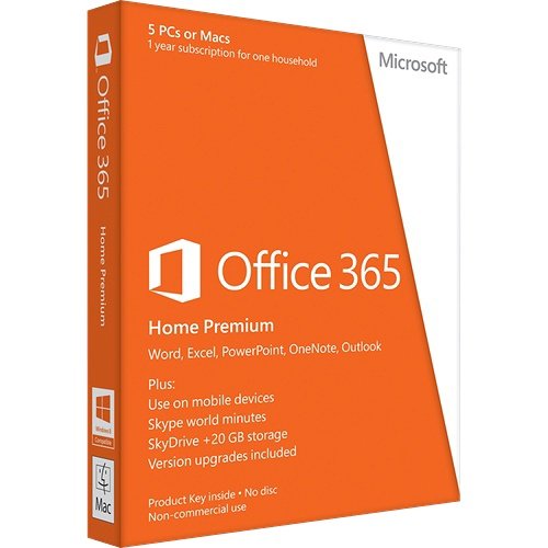 Microsoft微軟Office 365 Home Premiun，可裝5台PC （包括Mac），原價$99.99，現僅售$69.98，免運費