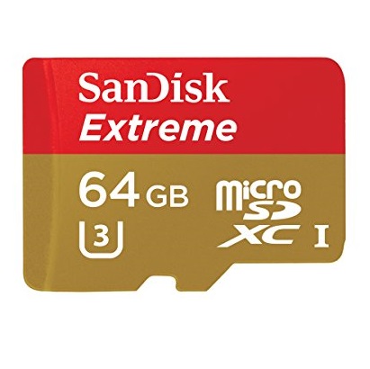 史低價！SanDisk閃迪Extreme系列 64 GB MicroSD快閃記憶體卡+SD卡適配器，原價$79.99，現僅售$49.95，免運費
