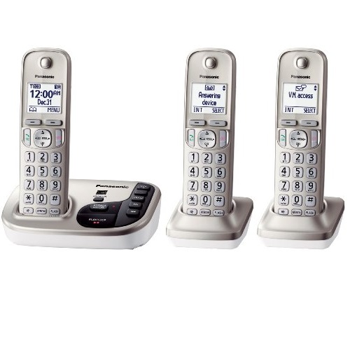 史低价！Panasonic松下KXTGD223N 一拖二无绳电话机，原价$79.95，现仅售 $49.99，免运费