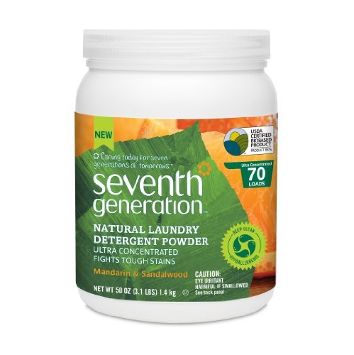 Seventh Generation Natural Laundry Detergent Powder, Mandarin and Sandalwood, 50 Ounce, only $6.11, free shipping after clipping the coupon and use SS