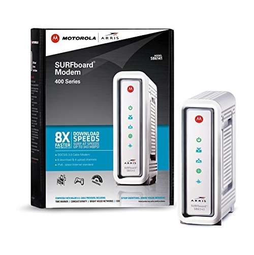 ARRIS / Motorola SurfBoard SB6141 DOCSIS 3.0 Cable Modem - Retail Packaging - White, only $45.99 , free shipping