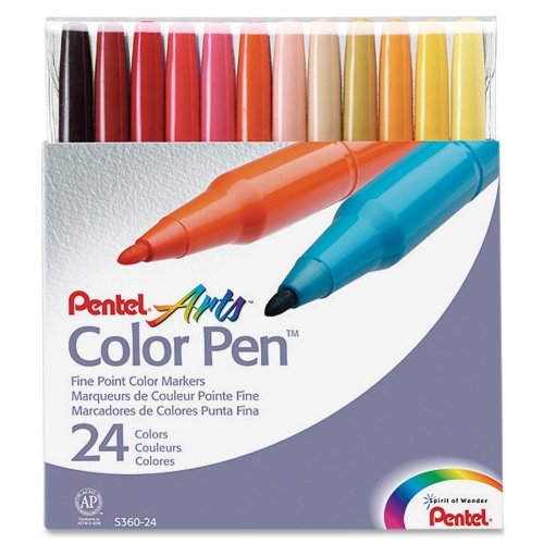 Pentel Color Pen Set, Set of 24 Assorted Colors (S360-24)  $9.09