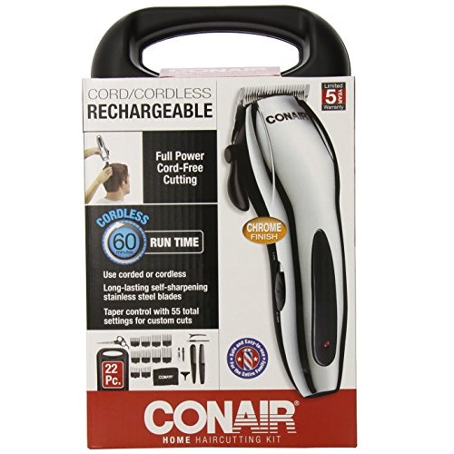 Conair Cord/Cordless Rechargeable 22pc. Home Haircutting Kit; Chrome, only $12.99
