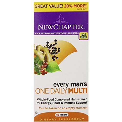 史低价！New Chapter 新章 40岁以下男性每日一片综合有机营养片，86片，原价$59.95，现仅售 $31.77