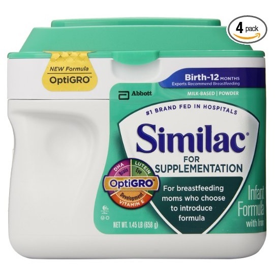 史低價！Similac雅培 補充奶粉, 1.45磅(23.2oz)/罐，共4罐，原價$103.96，現點擊coupon后僅售$83.37，免運費