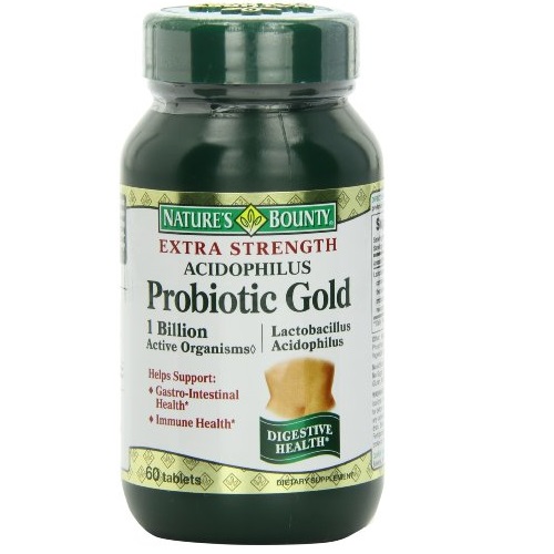 Natures Bounty acidophilus extra strength probiotic gold Tablets 60, only $3.65, free shipping