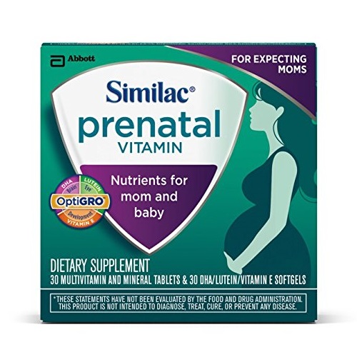 Similac Prenatal Vitamin, 30 Count Multivitamin and Mineral Tablet & 30 Count DHA/LUTEIN/Vitamin E Softgels , only  $9.48, free shipping after using SS