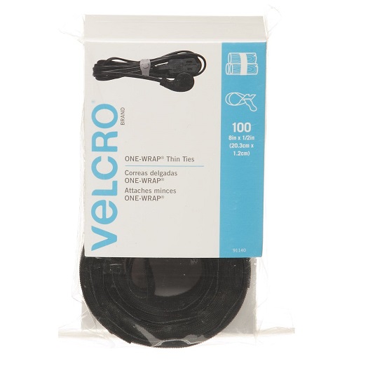 VELCRO Brand One Wrap Thin Ties, Black, 8 x 1/2-Inch, 100 Count (91140), only $6.09, free shipping after using SS