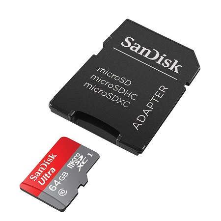 SanDisk 64GB Ultra Class 10 Micro SDXC up to 48MB/s with Adapter (SDSDQUAN-064G-G4A) [Newest Version], only $24.99 