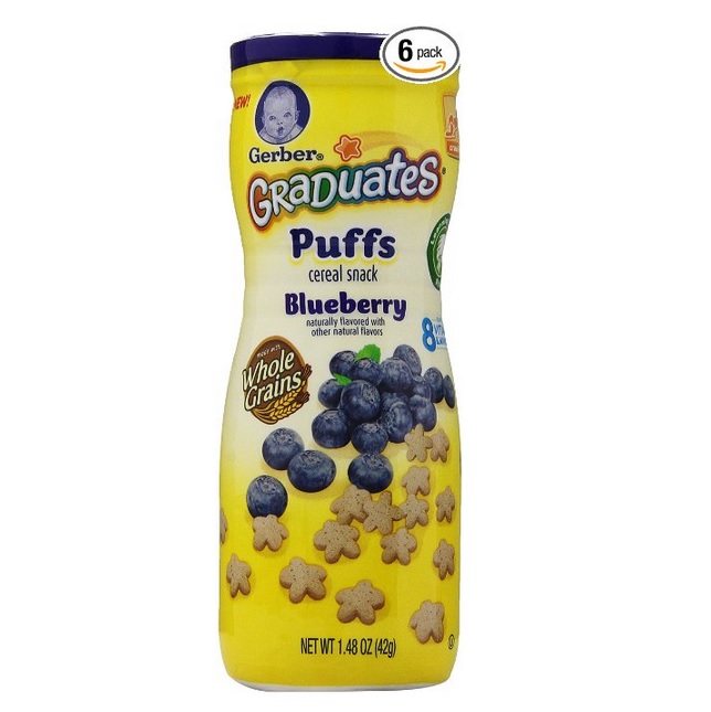 Gerber Graduates Puffs, Blueberry, 1.48-Ounce (Pack of 6), only $7.25, free shipping