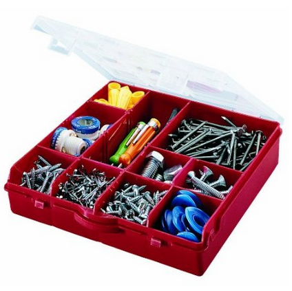 Stack-On SBR-13 13 Compartment Storage Organizer Box with Removable Dividers, Red  $2.40(88%off)