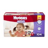 史低！Huggies好奇Little Movers纸尿裤，Size 6，104片 点coupon后$37.8 免运费