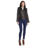 Via Spiga Women's Leather Jacket With Rusched Side Panels and Gold Hardware $119.4 FREE Shipping