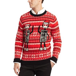 降！Alex Stevens亞歷克斯·史蒂文斯 男士機器人聖誕純棉圓領毛衫  原價$60.00  現特價只要$23.99