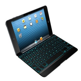 新低，金屬質感！ZAGG iPad mini 背光藍牙鍵盤保護殼*黑色（ZKMHCBKLIT103）原價$99.99  現特價只要$41.95(58%off)包郵