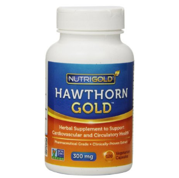Nutrigold Hawthorn Gold (European Pharma Grade) (Clinically-proven), 300 mg, 120 veg. capsules  $14.99