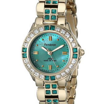 Armitron Women's 75/3689GMGP Swarovski Crystal-Accented Gold-Tone Watch  $29.99(63%off)