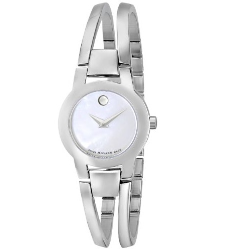 Movado摩凡陀 Amorosa愛夢莎系列0606538女士珍珠貝母不鏽鋼手錶，原價$495.00，現僅售$309.99，免運費