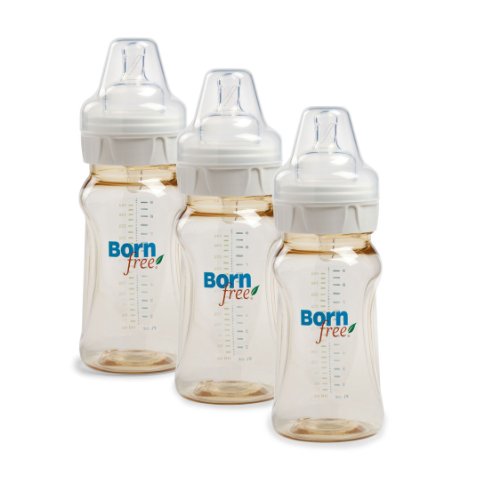 Born Free 婴儿防胀气宽口玻璃二段奶瓶，9oz/260ml，3个装，原价$29.99，现仅售 $16.97