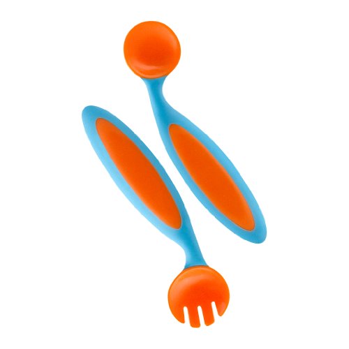 史低价！Boon Benders Adaptable Silicon 宝宝专用弯弯叉勺2件套，原价 $5.99，现仅售$3.11