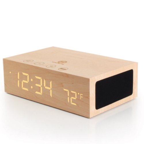 GOgroove BlueSYNC TYM Bluetooth Wireless Stereo Speaker & Wooden Alarm Clock w/ LED Time + Temperature Display for Phones, MP3 Players, Tablets, & More, only $34.99, free shipping after usingc upon code