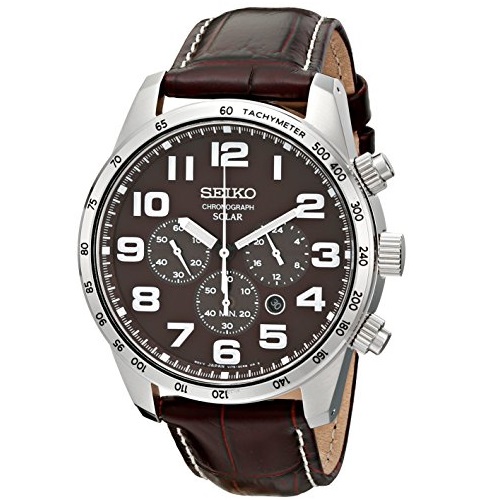 Seiko Men's SSC227 Sport Solar Analog Display Japanese Quartz Brown Watch，only$129.73, free shipping
