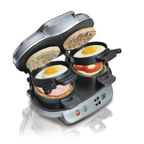 Hamilton Beach Dual Breakfast Sandwich Maker with Timer, Silver (25490A), only $32.99