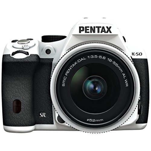 Pentax K-50 16MP Digital SLR Camera Kit with DA L 18-55mm WR f3.5-5.6 Lens (White), only $496.95, free shipping