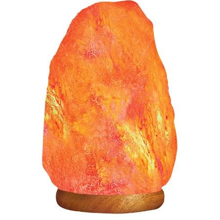 HemingWeigh Natural Himalayan Rock Salt Lamp 6-7 lbs with Wood Base, Electric Wire & Bulb, only $10.79