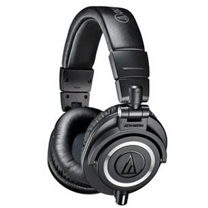 Adorama-$129 Audio-Technica ATH-M50x Professional Monitor Headphones, 99dB, 15-28kHz, with 9.8' Coiled and Straight Interchangeable Cables