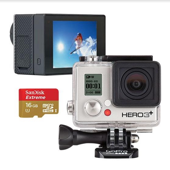 補貨！Bestbuy黑五deal！GoPro HERO3+ 三防運動攝像機，銀色款節日套裝，帶 GoPro LCD Touch和16GB快閃記憶體卡，原價$434.97，現僅售$249.99，免運費。