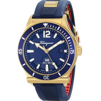 Salvatore Ferragamo Men's FF3120014 FERRAGAMO 1898 SPORT Analog Display Swiss Quartz Blue Watch  $999