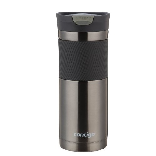Contigo SnapSeal Vacuum-Insulated Stainless Steel Travel Mug, 20-Ounce, Gunmetal, only $11.00