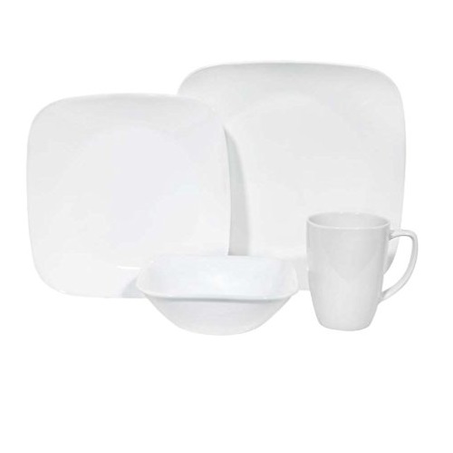 Corelle Square 16-Piece Dinnerware Set, Service for 4, Pure White ,only $32.24