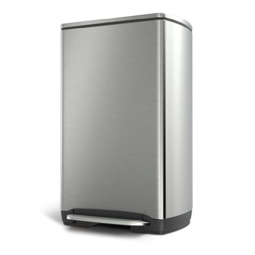 simplehuman Wide-Step Rectangular Step Trash Can, Stainless Steel, 38 L / 10 Gal, only $98.00, free shipping