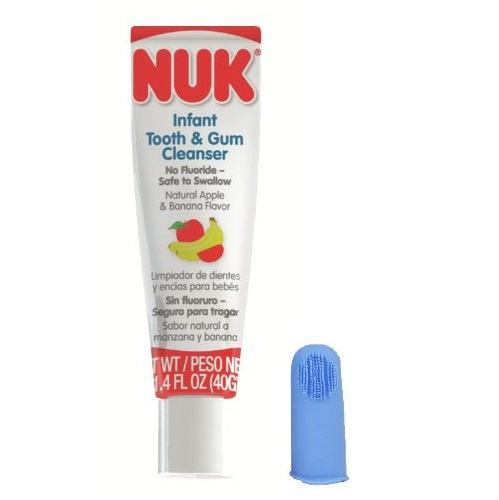 史低價！NUK 嬰幼兒可吞食牙膏+指套牙刷，原價$6.99，現僅售$3.40