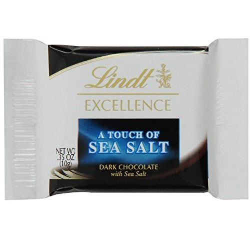 史低！Lindt 瑞士蓮 特級海鹽味黑巧克力，60片，現點擊coupon后僅售$9.75，免運費