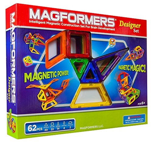 超贊！Magformers 兒童益智磁力磁力建構片組合玩具，62件套，原價$89.99，現僅售$49.74  ，免運費