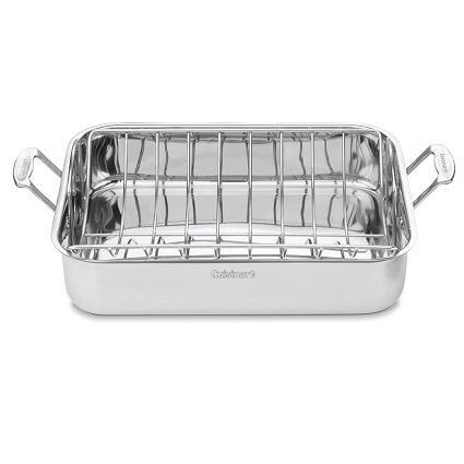Cuisinart 7117-16UR Chef's Classic Stainless 16-Inch Rectangular Roaster with Rack, only $32.99, free shipping