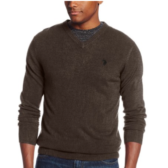Amazon-U.S. Polo Assn. Men's Solid V-Neck Sweater for $19.99