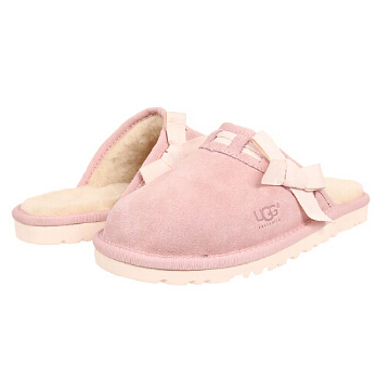 6PM：拖鞋也可以这么美！UGG薰衣草紫、樱花粉色系Lesli家居拖鞋（儿童/女士），原价 $65.00，现仅售$32.33，免运费