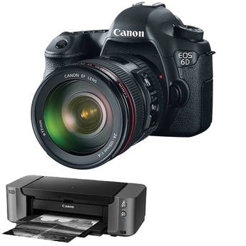 B&H店：速搶！Canon EOS 6D單反相機帶EF 24-105mm f/4L IS USM 鏡頭套機 + 佳能PRO-10 專業照片印表機，現rebate之後僅需 $1,649.00，免運費